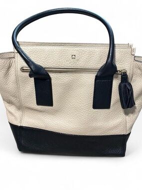 Kate Spade Southport Avenue Linda two-tone leather tote bag in buttermilk
